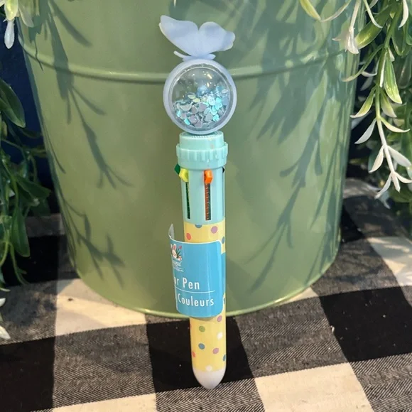 6-Color Multi Ink Pen with Decorative Shaker Top - Pastel Assorted - Picture 4 of 5